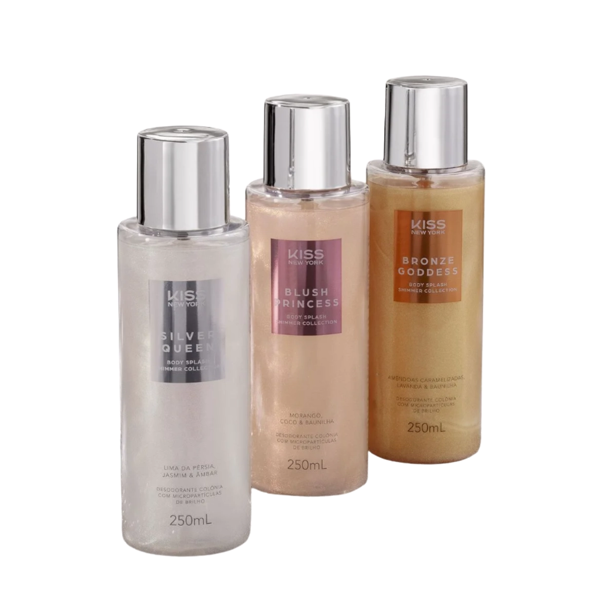 KIT BODY SPLASHS LINHA SHIMMER 3 UNIDADES - KISS NEW YORK