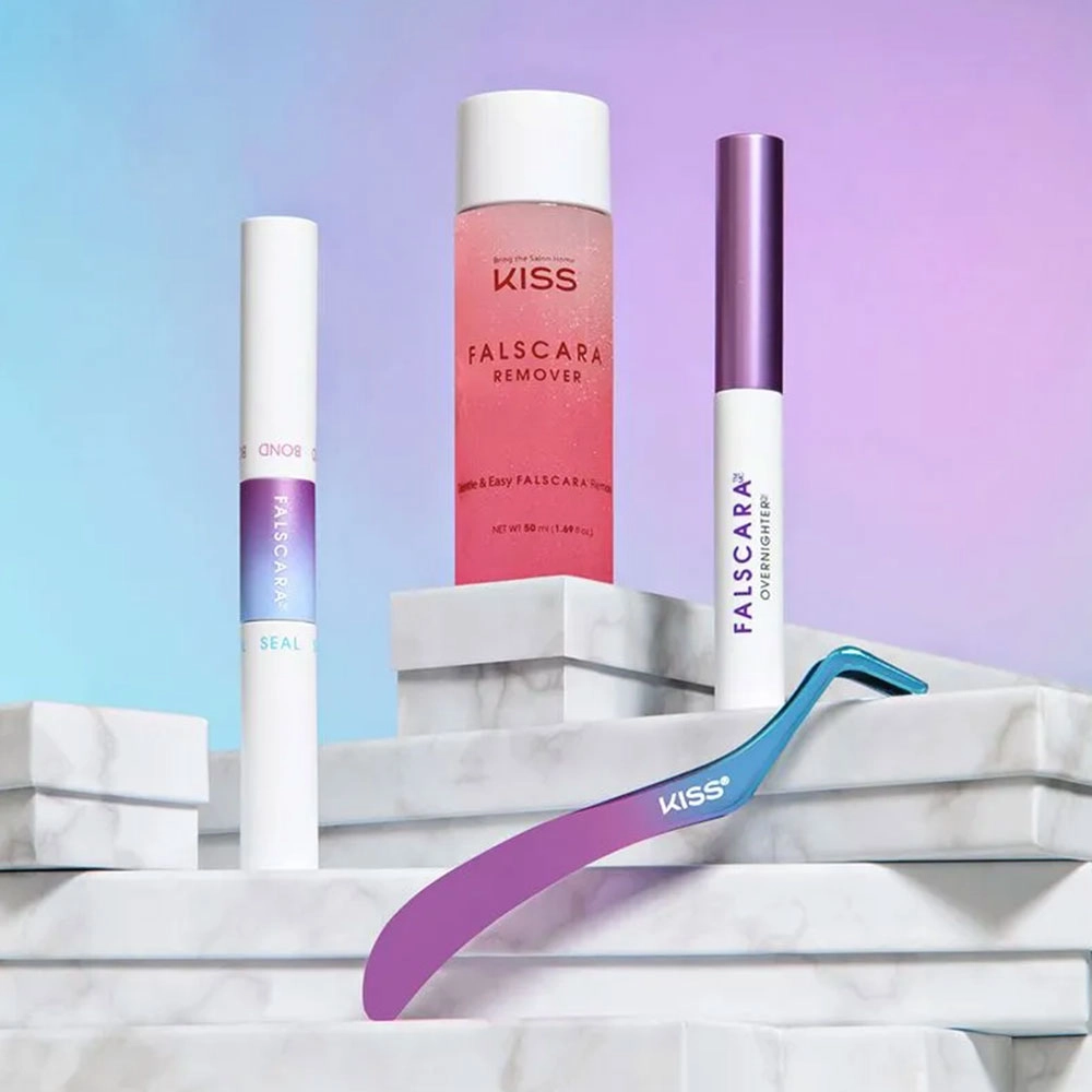 KIT COMPLETO INICIANTE CÍLIOS POSTIÇOS FALSCARA KISS NEW YORK  KFCK01TGB