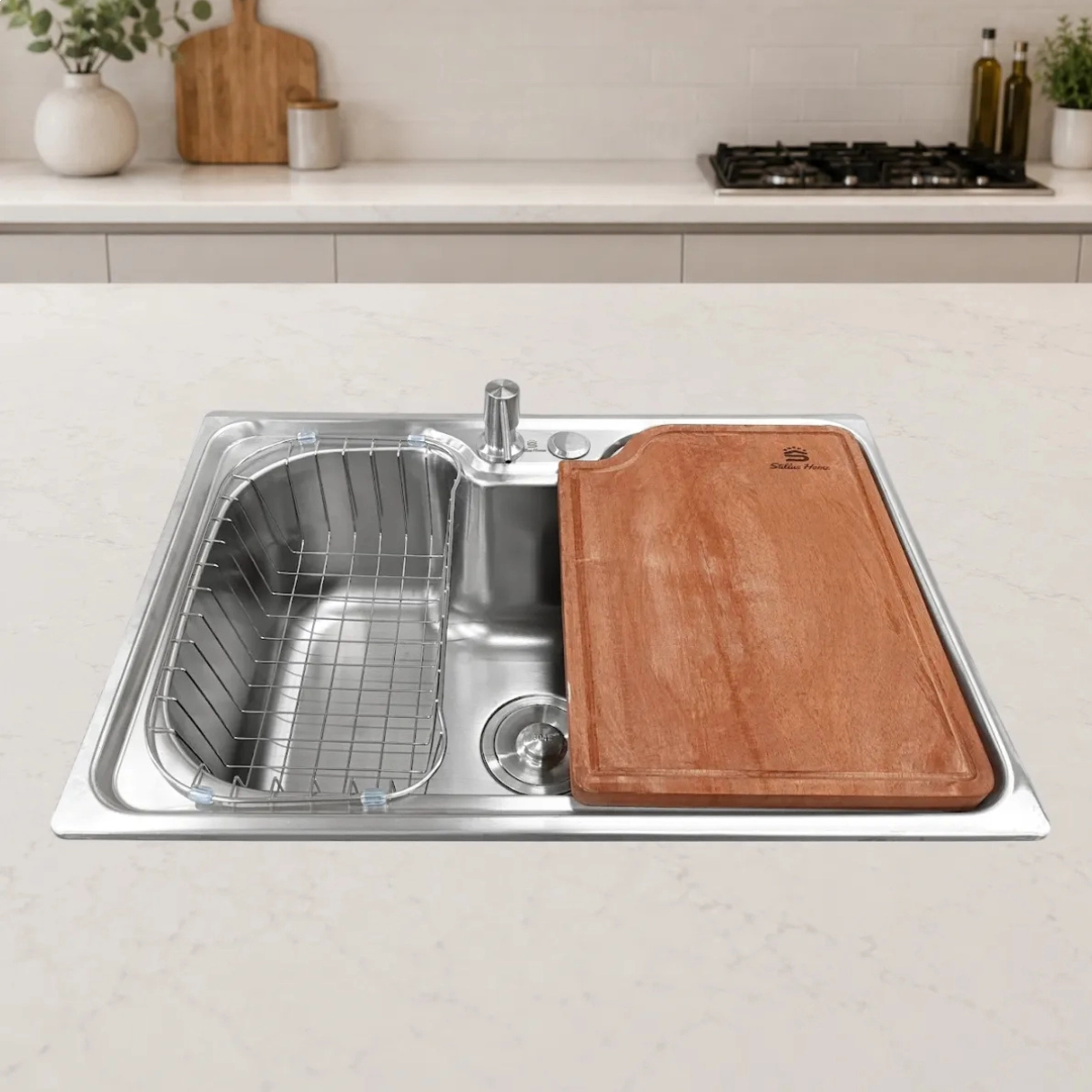 KIT CUBA GOURMET 60X42CM ACO INOX 304 COM ACESSORIOS E TABUA KIT CUBA GOURMET 60X42CM ACO INOX 304 COM ACESSORIOS E TABUA