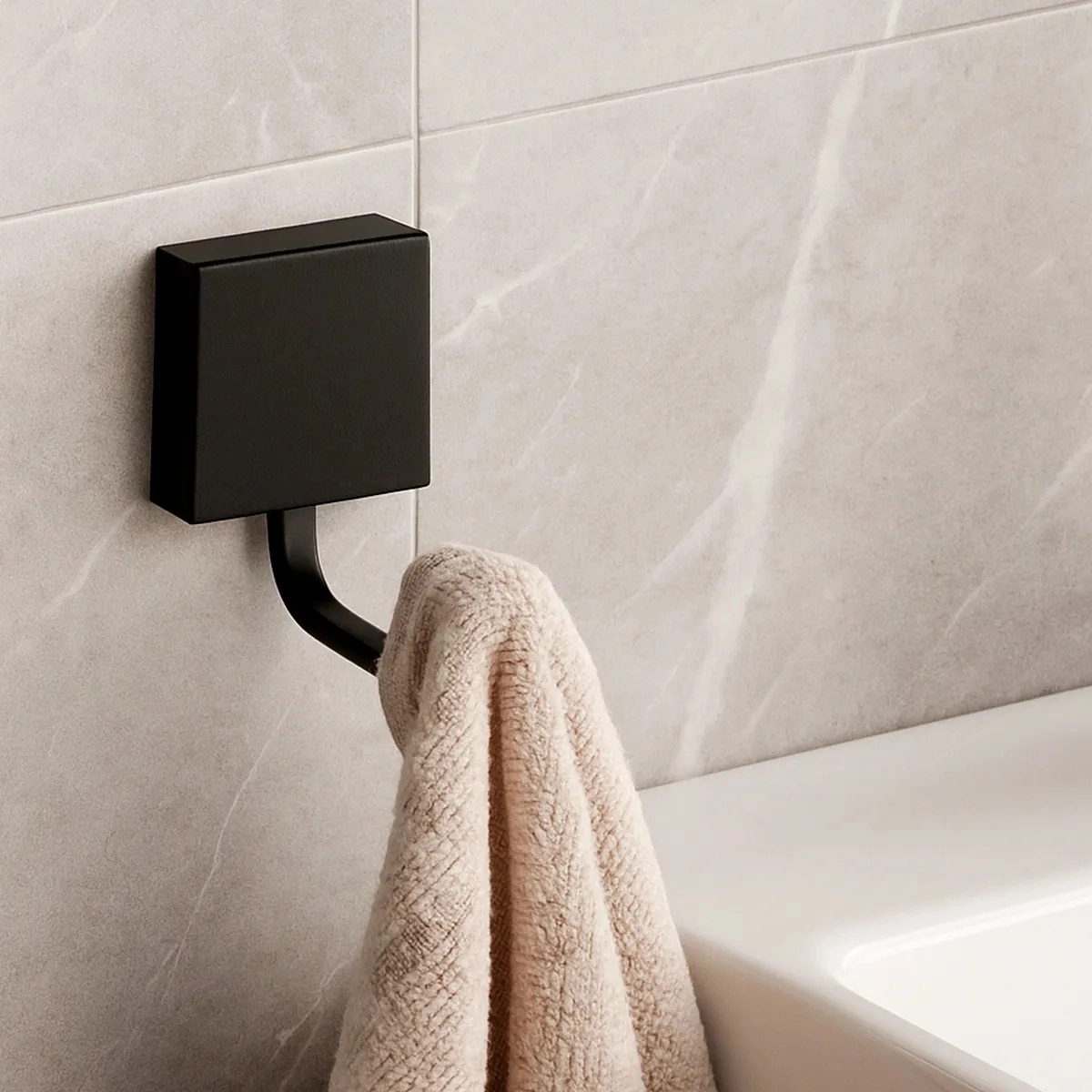 KIT DE ACESSÓRIOS PARA BANHEIRO FIXAÇÃO POR ADESIVO LINHA FIXARE PRETO