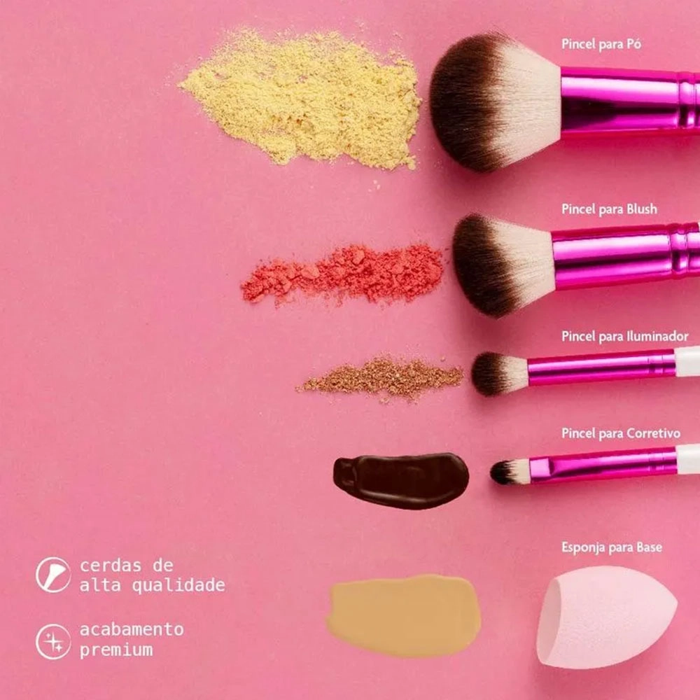 KIT DE PINCÉIS PARA ROSTO RUBY KISSES BRANCO RA03B