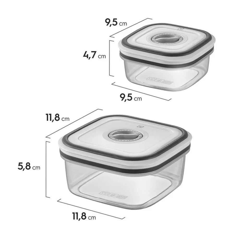 KIT DE POTES HERMÉTICOS ELECTROLUX DE PLÁSTICO CINZA COM 8 UNIDADES