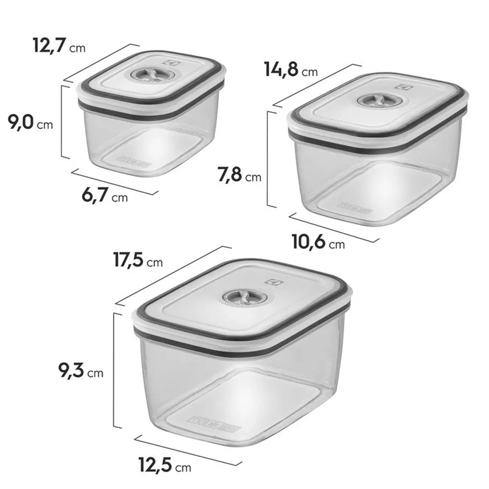 KIT DE POTES HERMÉTICOS ELECTROLUX DE PLÁSTICO CINZA COM 8 UNIDADES