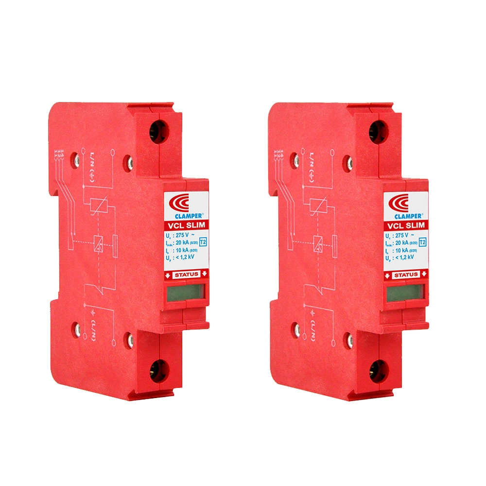KIT ECONÔMICO C/ 2 DISPOSITIVOS DE PROTEÇÃO CONTRA RAIOS COM DPS CLAMPER FRONT V 275V 20KA 