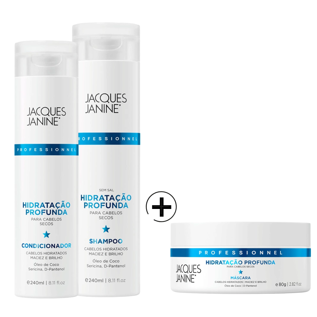 KIT JACQUES JANINE HPF SHAMPOO, CONDICIONADOR E MÁSCARA 80G