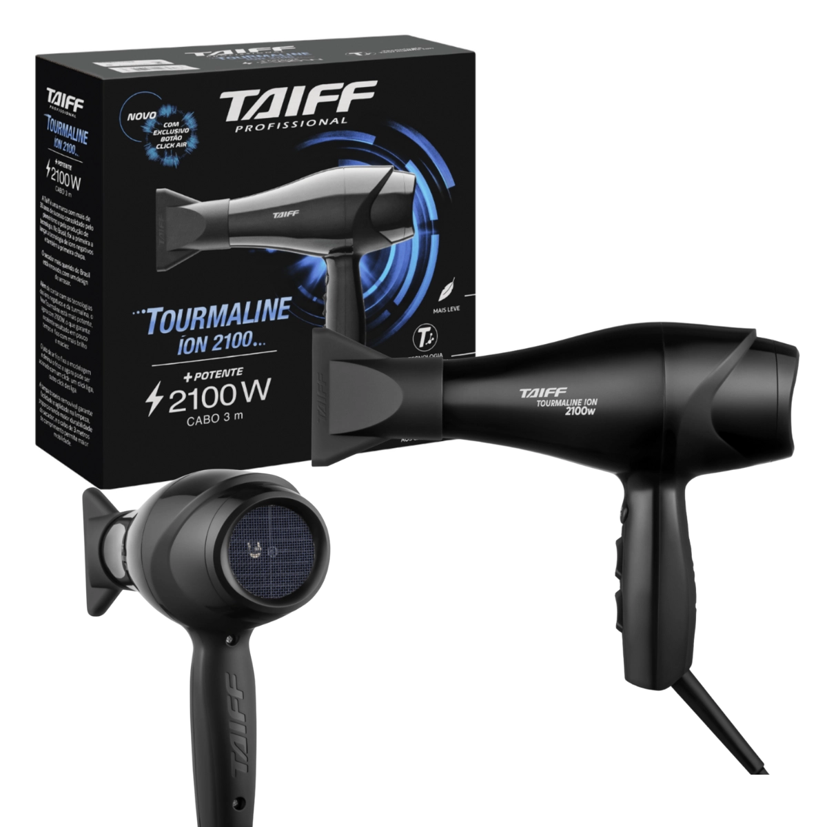 Kit Taiff Prancha Ceramica e Secador Tourmaline