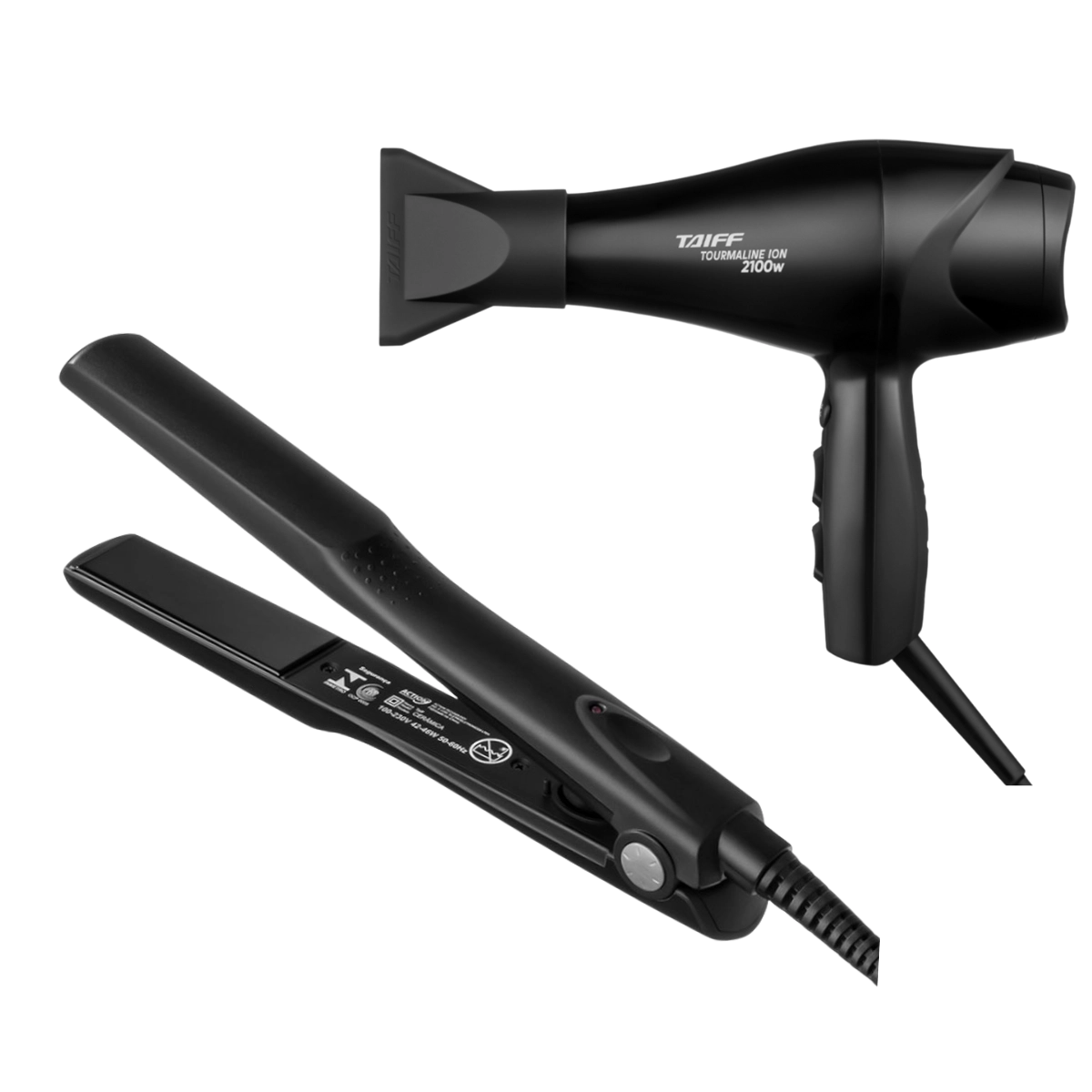 Kit Taiff Prancha Ceramica e Secador Tourmaline