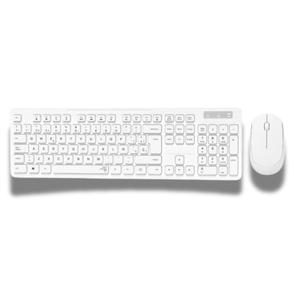Kit Teclado e Mouse sem Fio Branco Computador Notebook Brazilpc Bpc-5269/3w289 Kit Teclado e Mouse sem Fio Branco Computador Notebook Brazilpc Bpc-5269/3w289