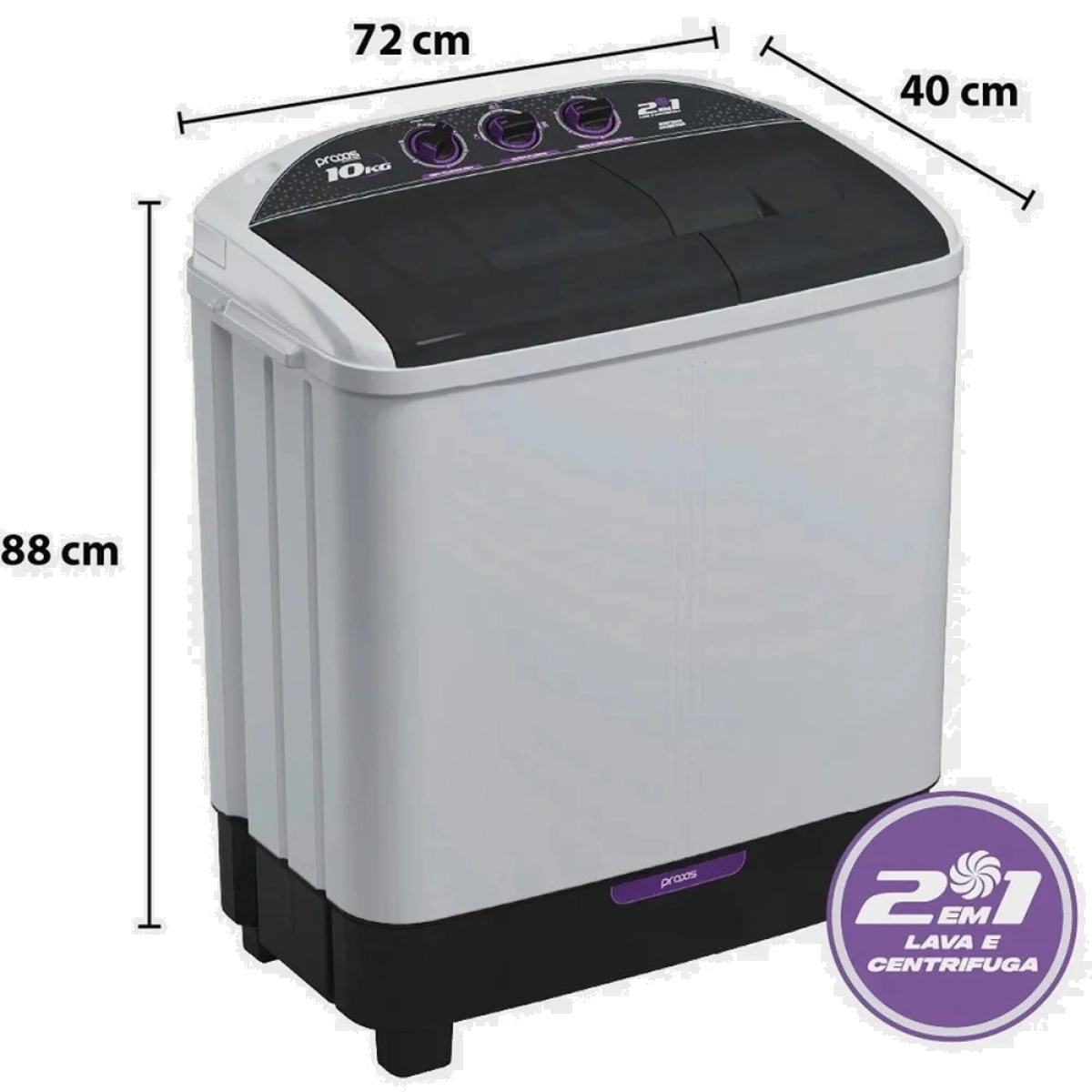 LAVADORA DE ROUPAS 2 EM 1 10KG 127V LAVA 6KG E CENTRIFUGA 4KG