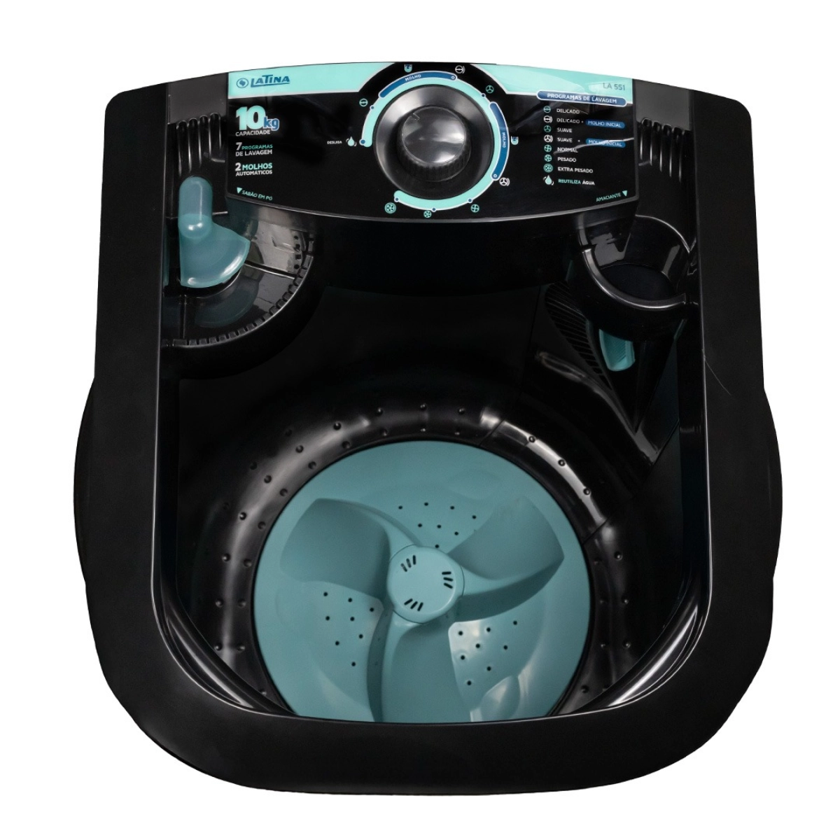 LAVADORA DE ROUPAS SEMIAUTOMATICA PRETA LA551 10KG 7 PROGRAMAS 127V
