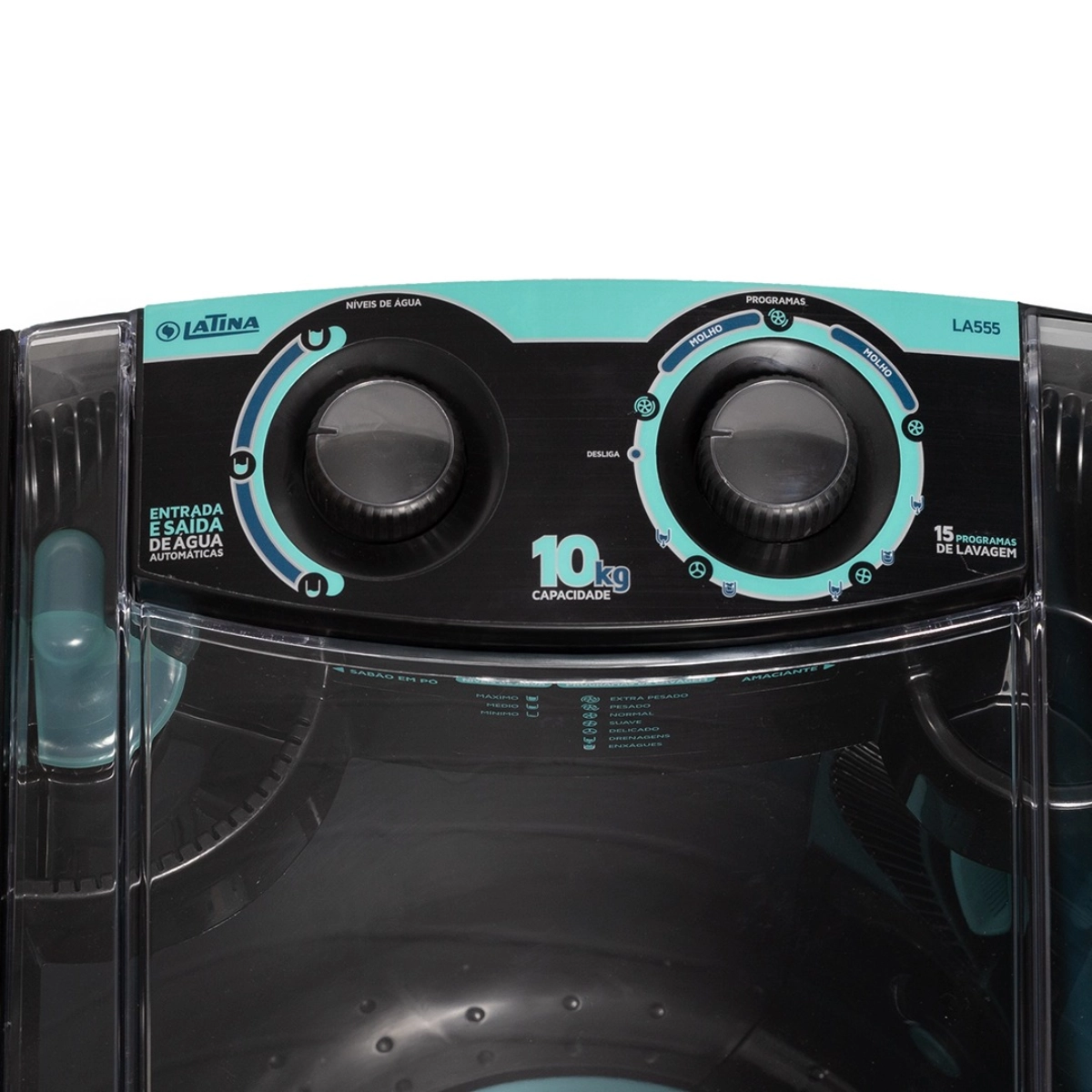 LAVADORA DE ROUPAS TANQUINHO PRETO 10KG 127V SEMIAUTOMÁTICA LA555
