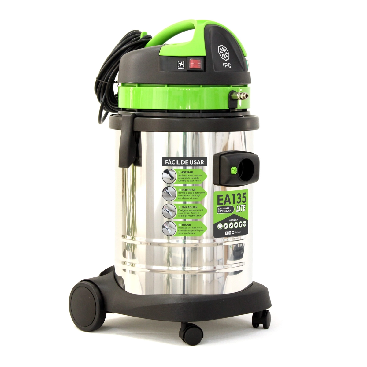 LAVADORA EXTRATORA DE CARPETES E ESTOFADOS 220V VERDE - IPC EA135 LITE