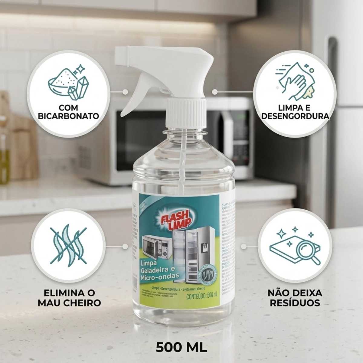 LIMPADOR DE GELADEIRA E MICRO-ONDAS REMOÇÃO PLUS 500ML