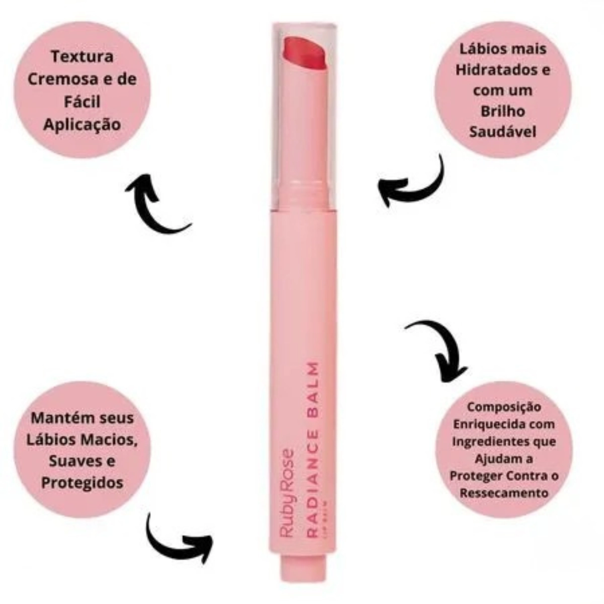LIP BALM LABIAL RADIANCE RUBY ROSE COR RB30 HBL6501-3