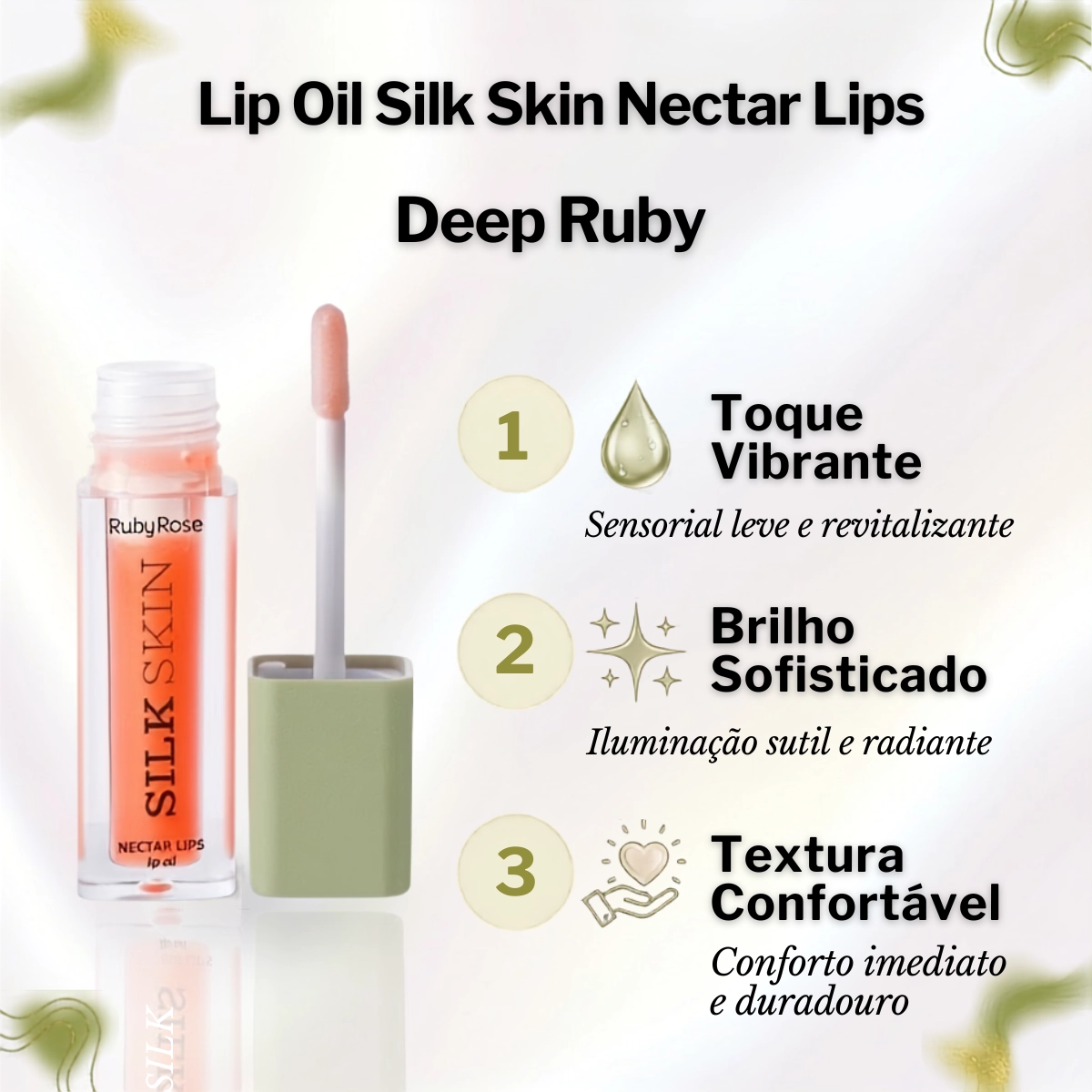 LIP OIL GLOSS BRILHO LABIAL RUBY ROSE NECTAR LIPS DEEP RUBY