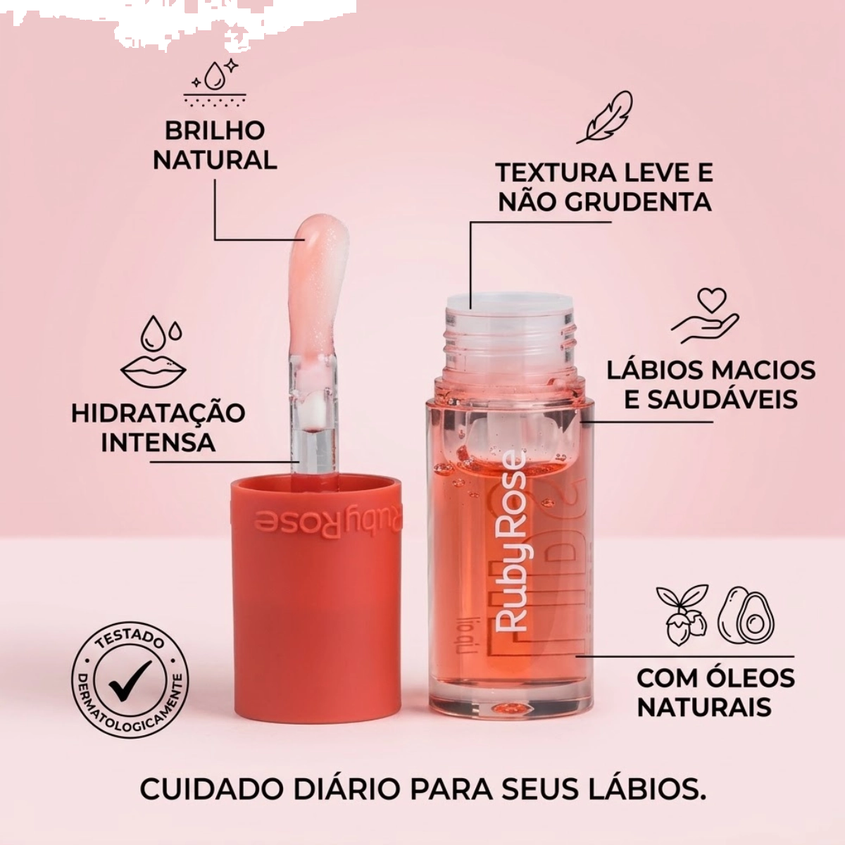 LIP OIL RUBY ROSE FRESH LIPS GL04 HIDRATANTE LABIAL