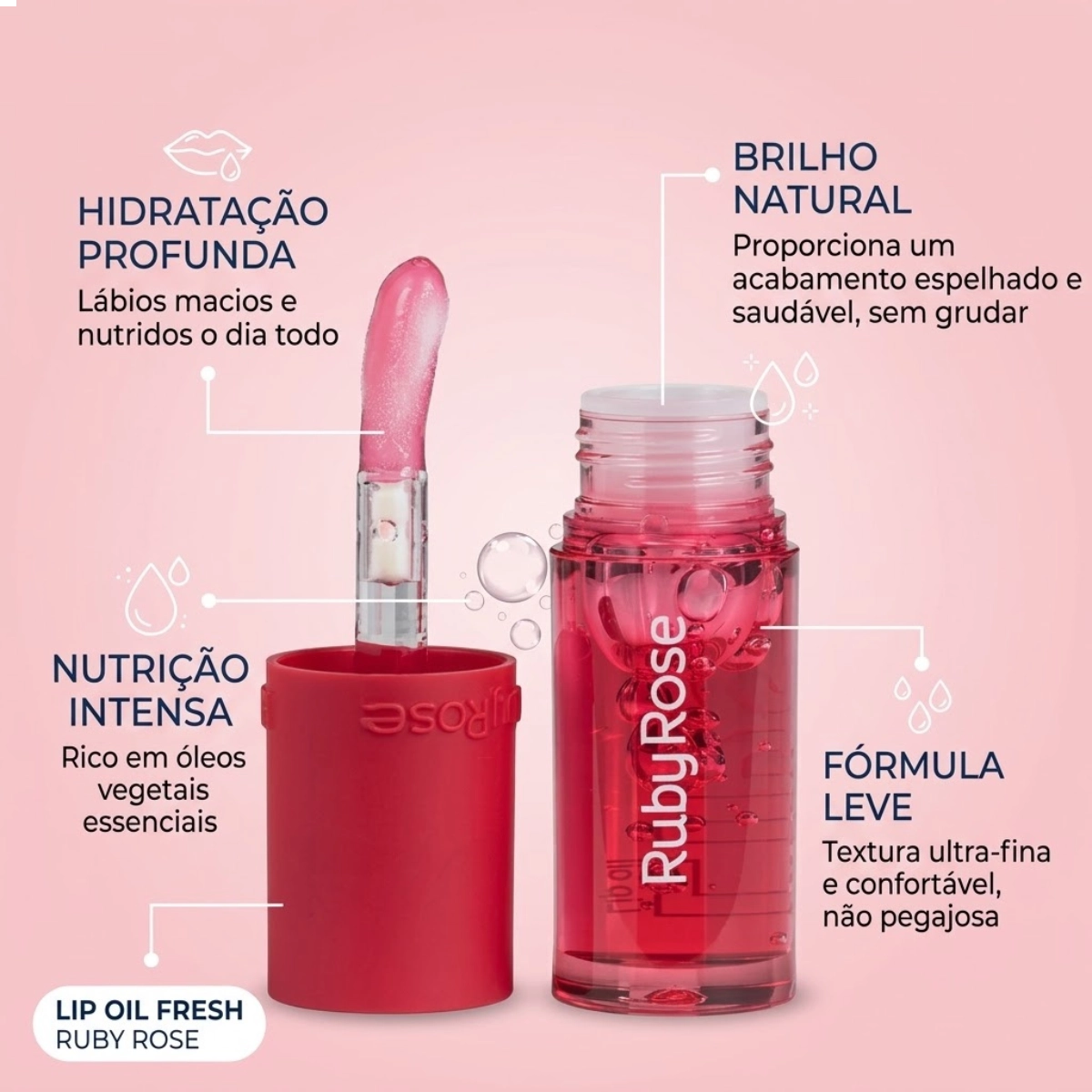LIP OIL RUBY ROSE FRESH LIPS GL05 HIDRATANTE LABIAL