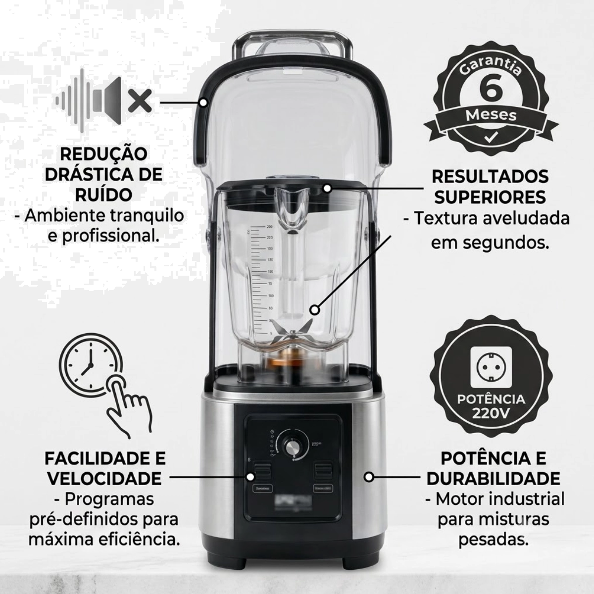 LIQUIDIFICADOR BLENDER SMART MARCPRO 2L 2000W MARCHESONI 220V
