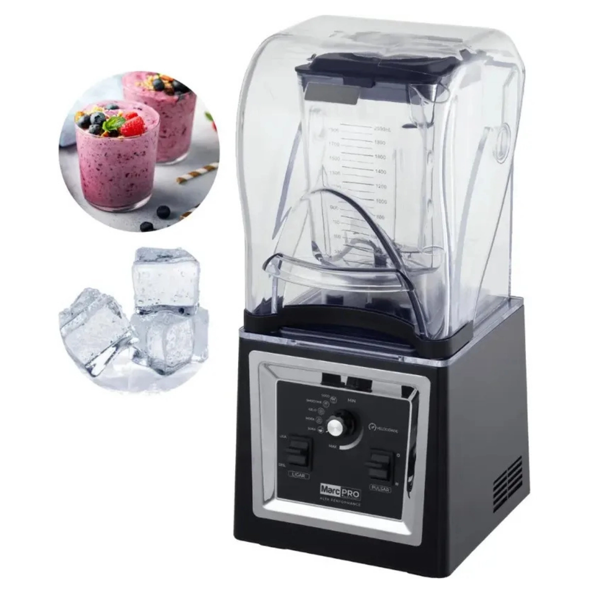 LIQUIDIFICADOR SMART MARCPRO MARCHESONI ALTA RESISTENCIA 127V PRETO
