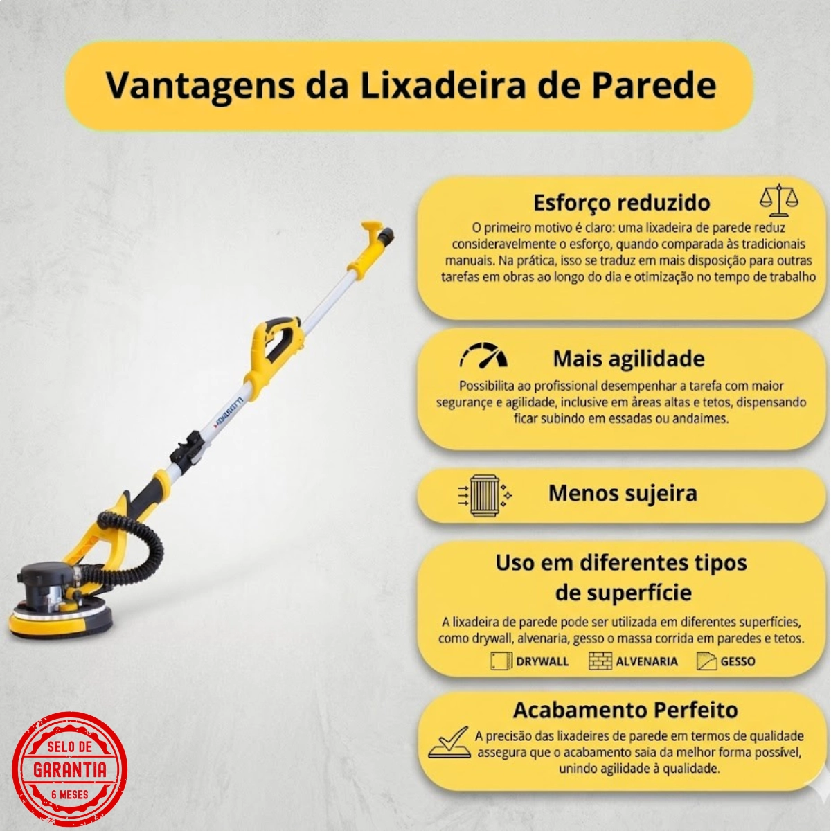 LIXADEIRA TELESCÓPICA DE PAREDE E TETO 750W MLP750 220V LED MENEGOTTI LIXADEIRA TELESCÓPICA DE PAREDE E TETO 750W MLP750 220V LED MENEGOTTI