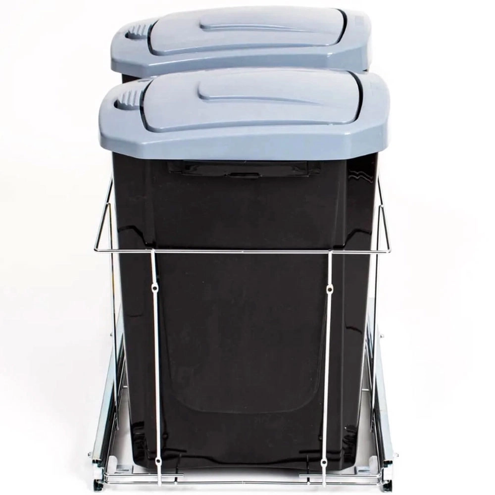 Lixeira Dupla Deslizante com Tampa Click Schmitt 15 Litros Preto Lixeira Dupla Deslizante com Tampa Click Schmitt 15 Litros Preto