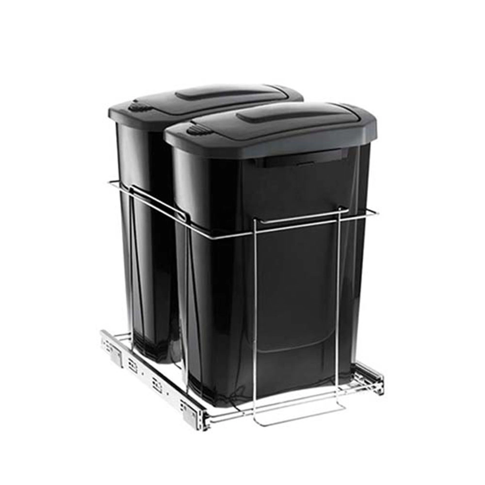 Lixeira Dupla Deslizante com Tampa Click Schmitt 15 Litros Preto Lixeira Dupla Deslizante com Tampa Click Schmitt 15 Litros Preto