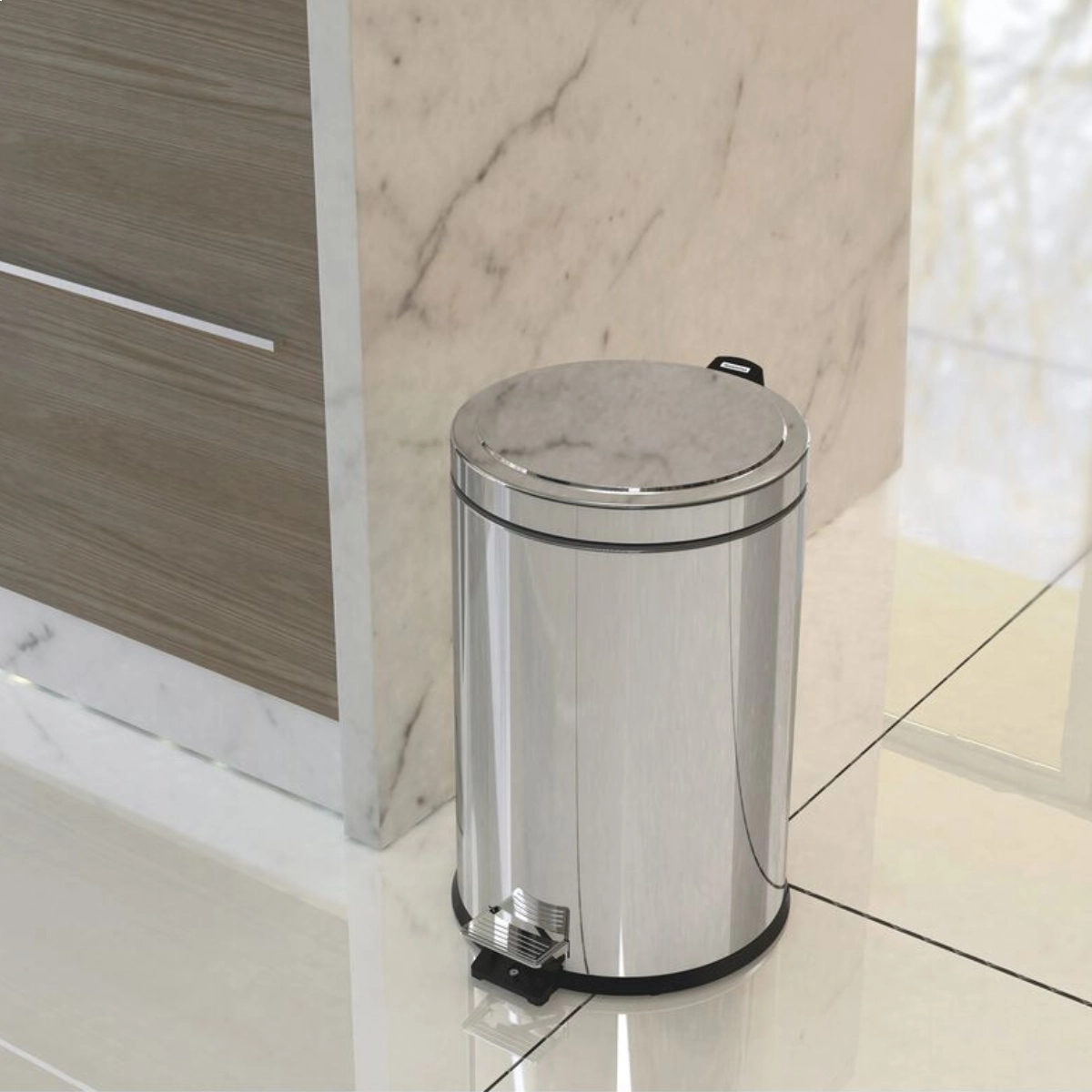 LIXEIRA TRAMONTINA INOX COM PEDAL BRASIL 20 LITROS