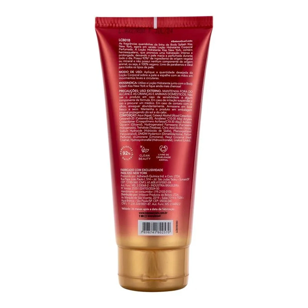 LOÇÃO CORPORAL LADY IN RED 180ML KISS NEW YORK LCB01B