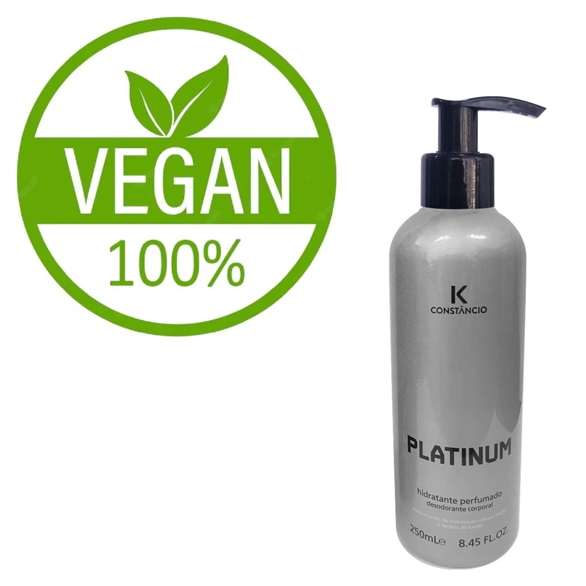 LOÇÃO HIDRATANTE VEGANA PLATINUM 250ML K CONSTANCIO LOÇÃO HIDRATANTE VEGANA PLATINUM 250ML K CONSTANCIO