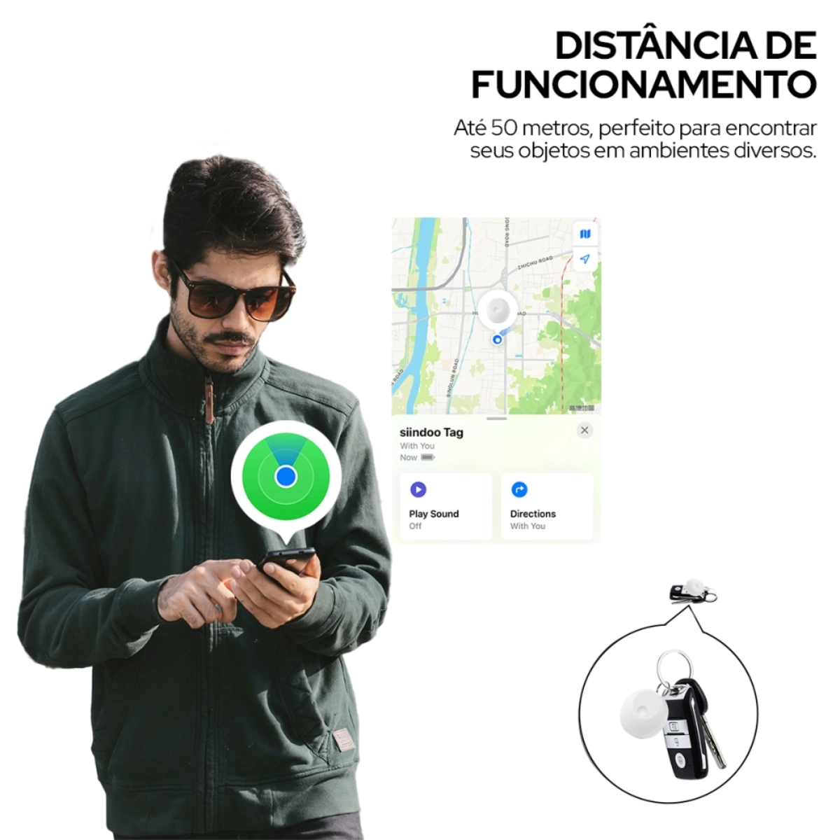LOCALIZADOR SMART TAG BLUETOOTH WB AIR GPS ANDROID E IOS 50M