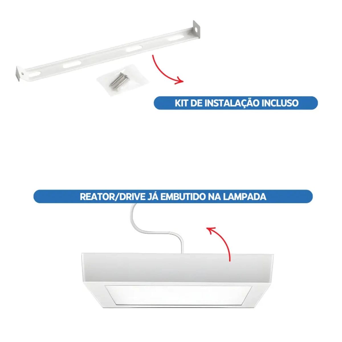 LUMINARIA QUADRADA LED DE EMBUTIR PARA TETO 24W 6500K ELGIN BRANCO LUMINARIA QUADRADA LED DE EMBUTIR PARA TETO 24W 6500K ELGIN BRANCO