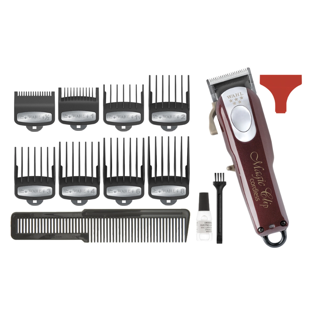 Máquina de Corte Wahl Magic Clip Cordless sem Fio Vermelha Bivolt