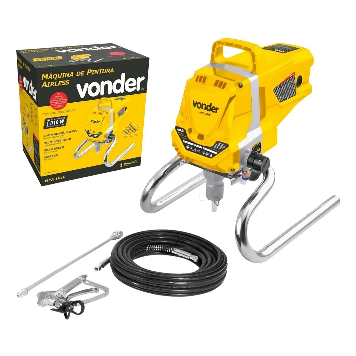 MÁQUINA DE PINTURA AIRLESS 1,3HP MPA 1010 VONDER AMARELA 127V