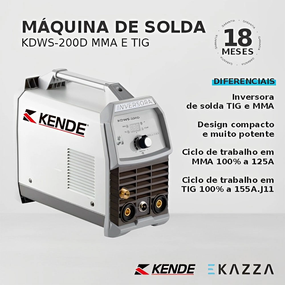 Máquina de Solda Inversora Mma Kdws-200 Kende 220v
