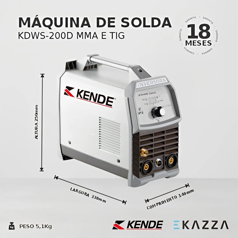 Máquina de Solda Inversora Mma Kdws-200 Kende 220v