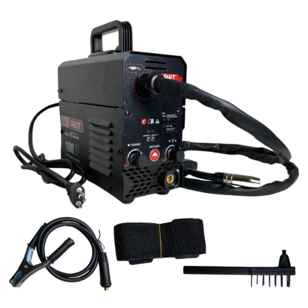 Máquina De Solda Inversora Sem Gás Awt 127V Mig-100ef Máquina De Solda Inversora Sem Gás Awt 127V Mig-100ef