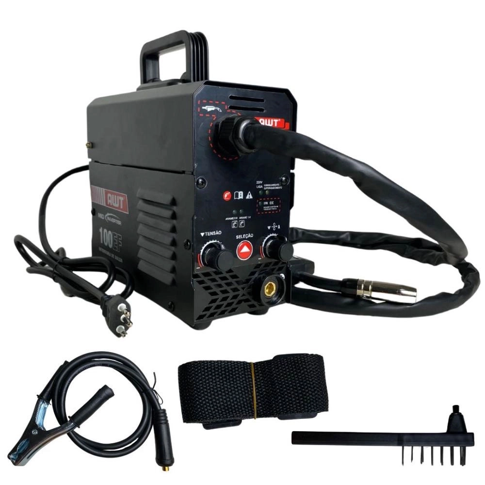 Máquina de Solda Inversora sem Gás Awt 220v Mig-100ef
