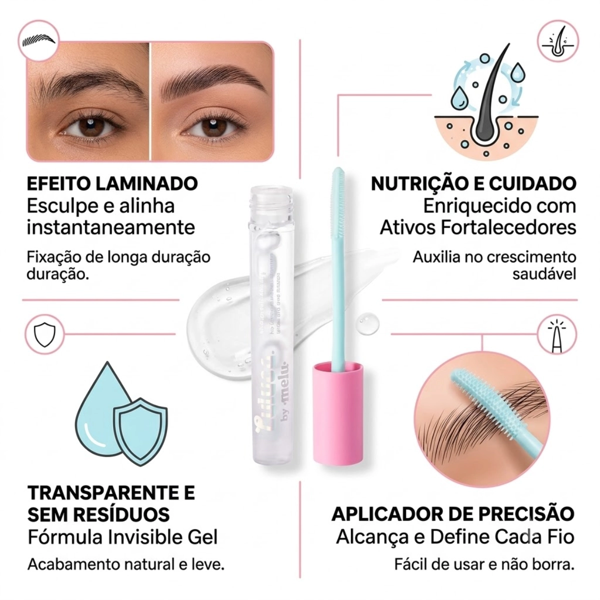 MÁSCARA DE CÍLIOS E SOBRANCELHAS INCOLOR BROW IT UP LULUCA RUBY ROSE