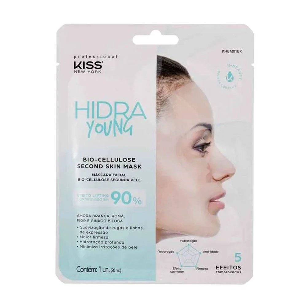 Máscara Facial de Bio-cellulose Hidra Young - Kiss New York
