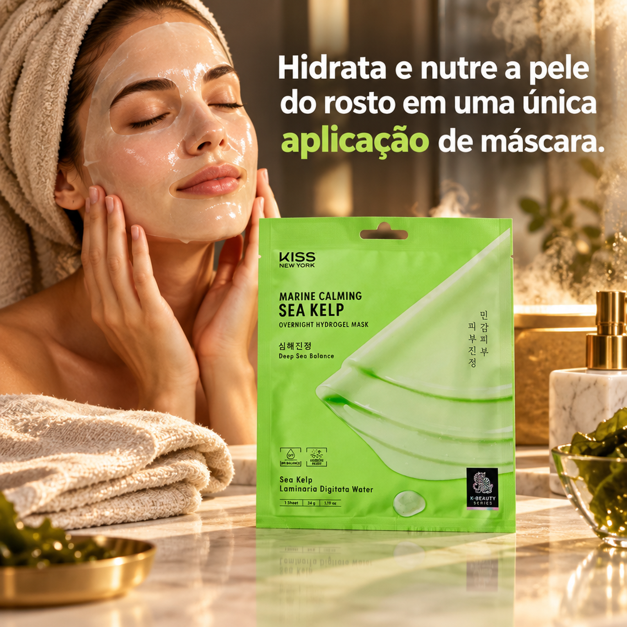 MÁSCARA FACIAL HIDROGEL KISS EXTRATOS MARINHOS 34G MÁSCARA FACIAL HIDROGEL KISS EXTRATOS MARINHOS 34G