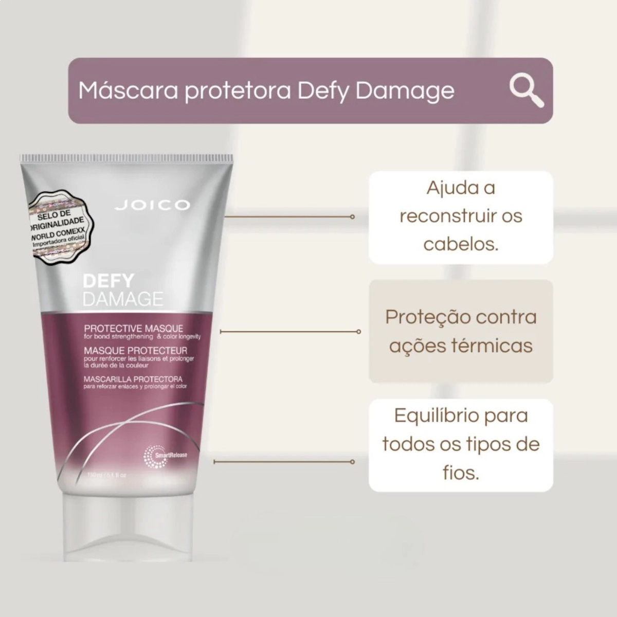 MÁSCARA NUTRITIVA E PROTETORA DE DANOS JOICO DEFY DAMAGE 150 ML