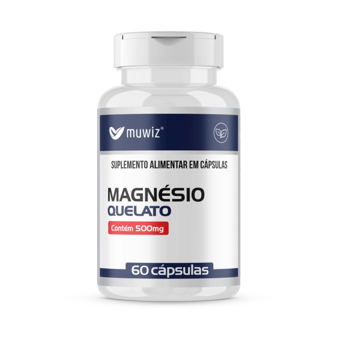 MAGNÉSIO QUELATO EM CÁPSULA 500MG SEM SABOR MUWIZ