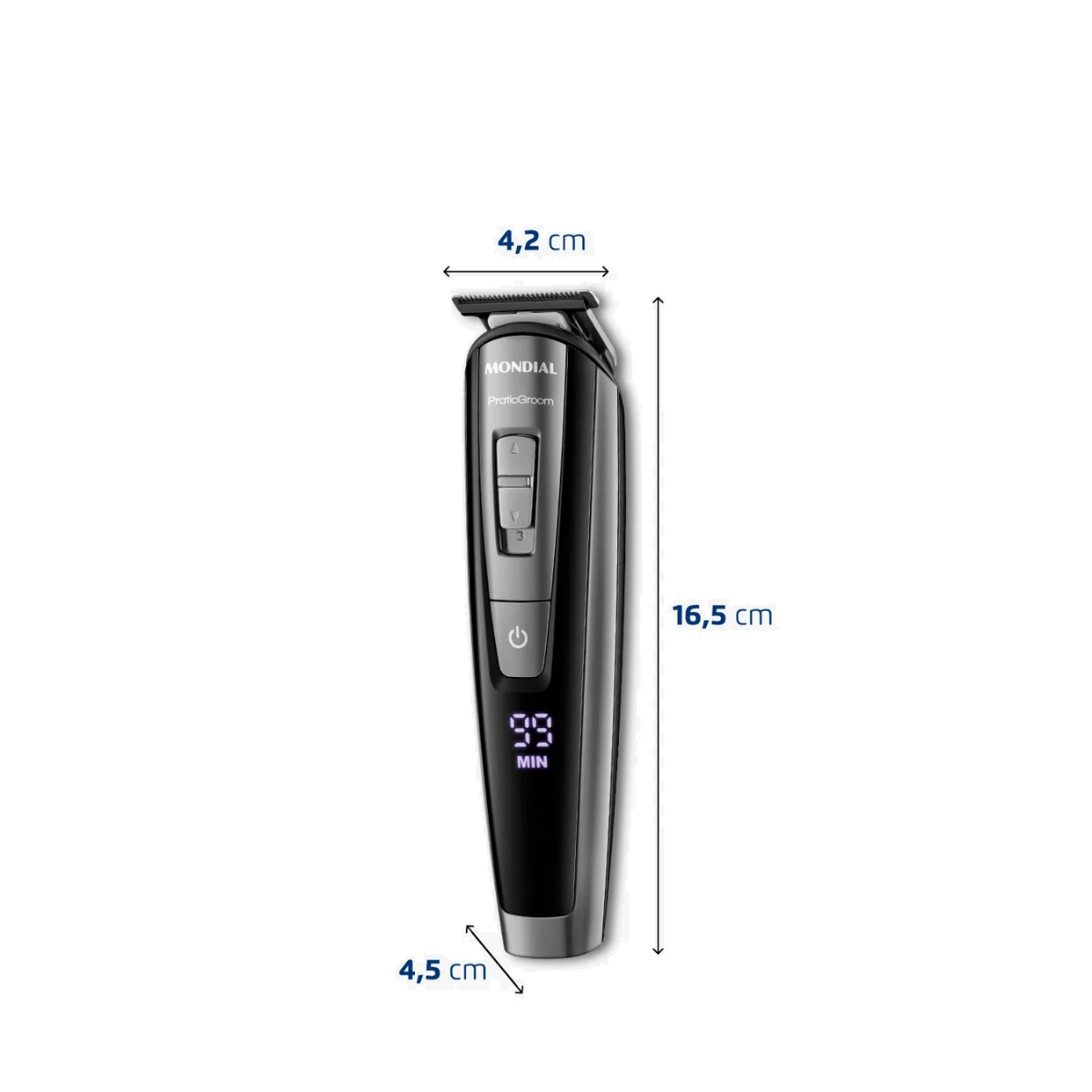 MAQUINA DE CORTAR CABELO BODYGROOM 8 EM 1 MONDIAL PAINEL DIGITAL BIVOLT