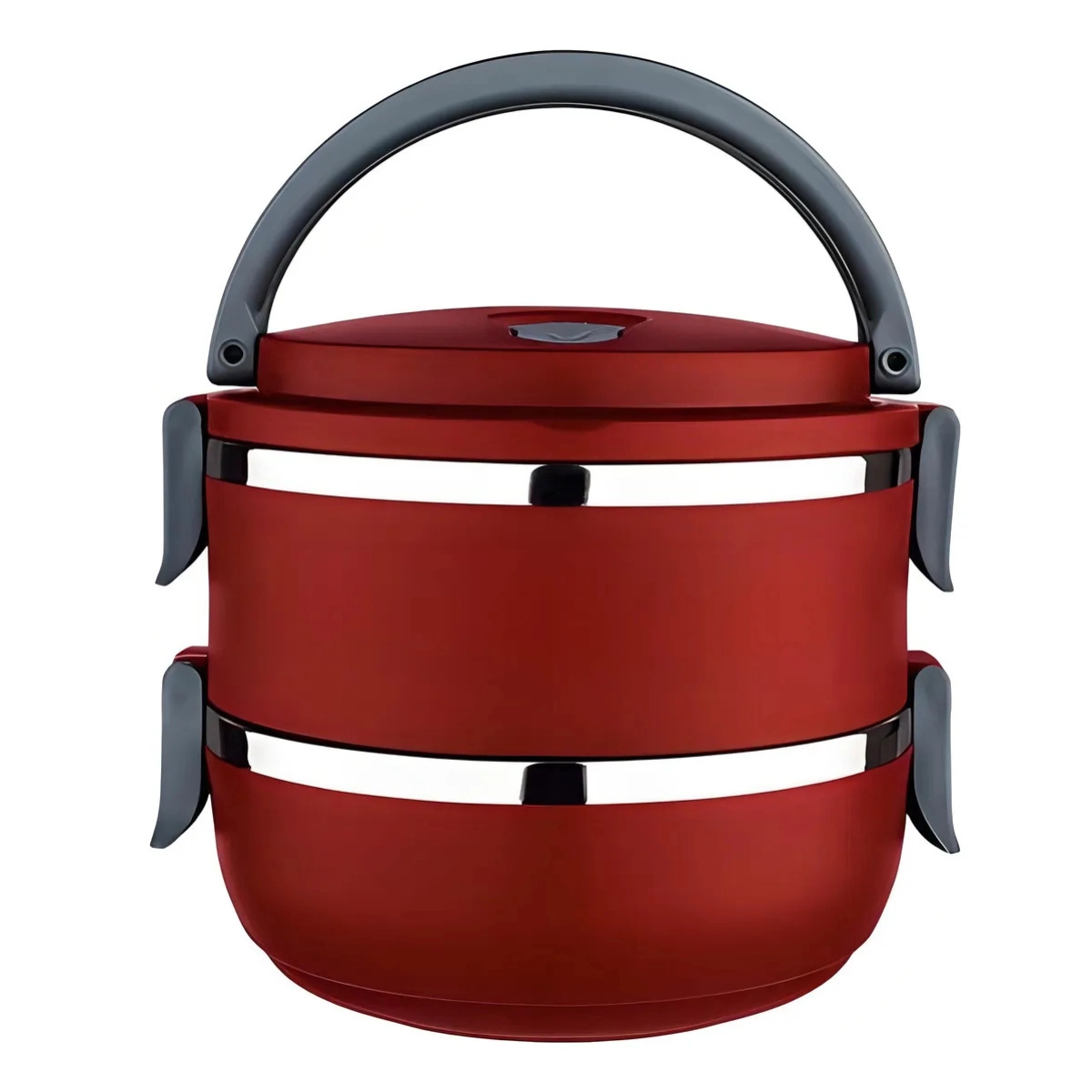 MARMITA DUPLA INOX 1,4L COM ALÇA EURO HOME VERMELHO