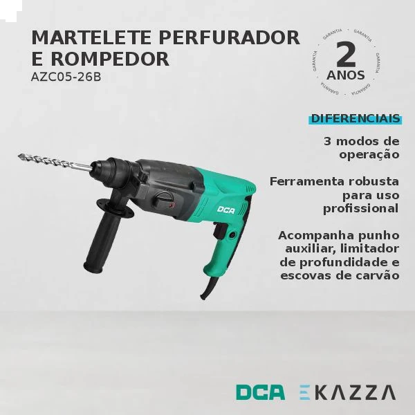 Martelete Rompedor Perfurador 1/2'' 800W AZC05-26B ? 220V