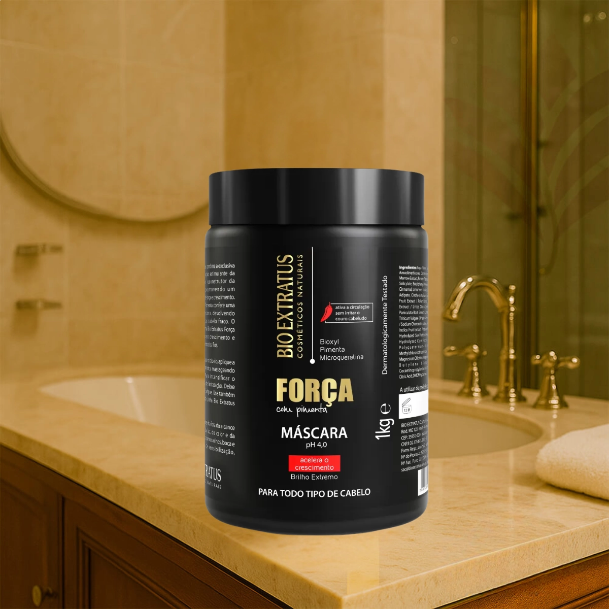 MASCARA CAPILAR FORCA PIMENTA 1KILO 