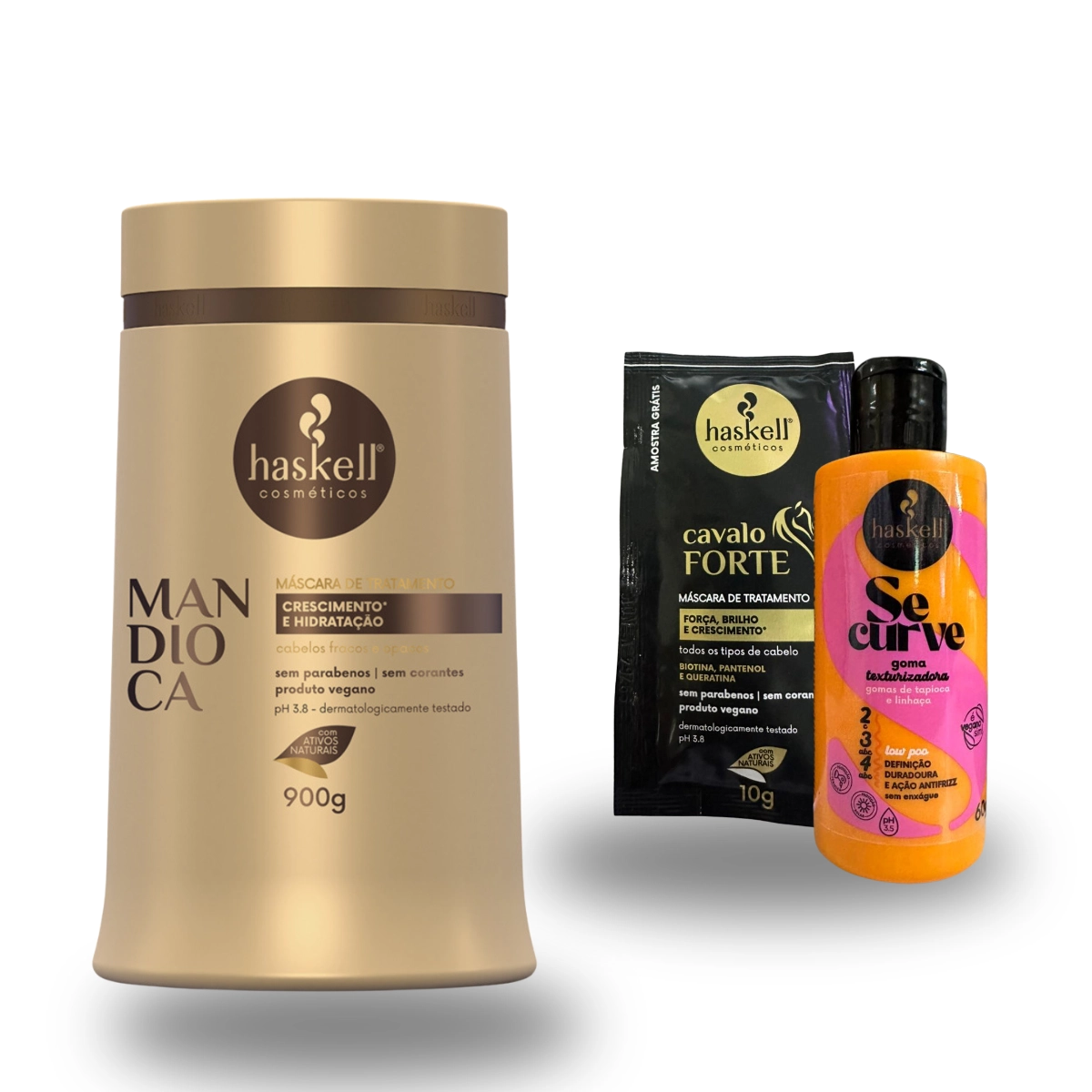 MASCARA MANDIOCA 900GR HASKELL PLUS KIT FORÇA E DEFINIÇAO