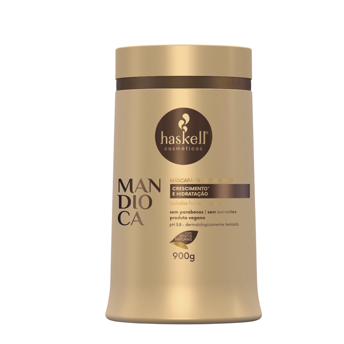 MASCARA MANDIOCA 900GR HASKELL PLUS KIT FORÇA TOTAL E NUTRIÇÃO 10GR