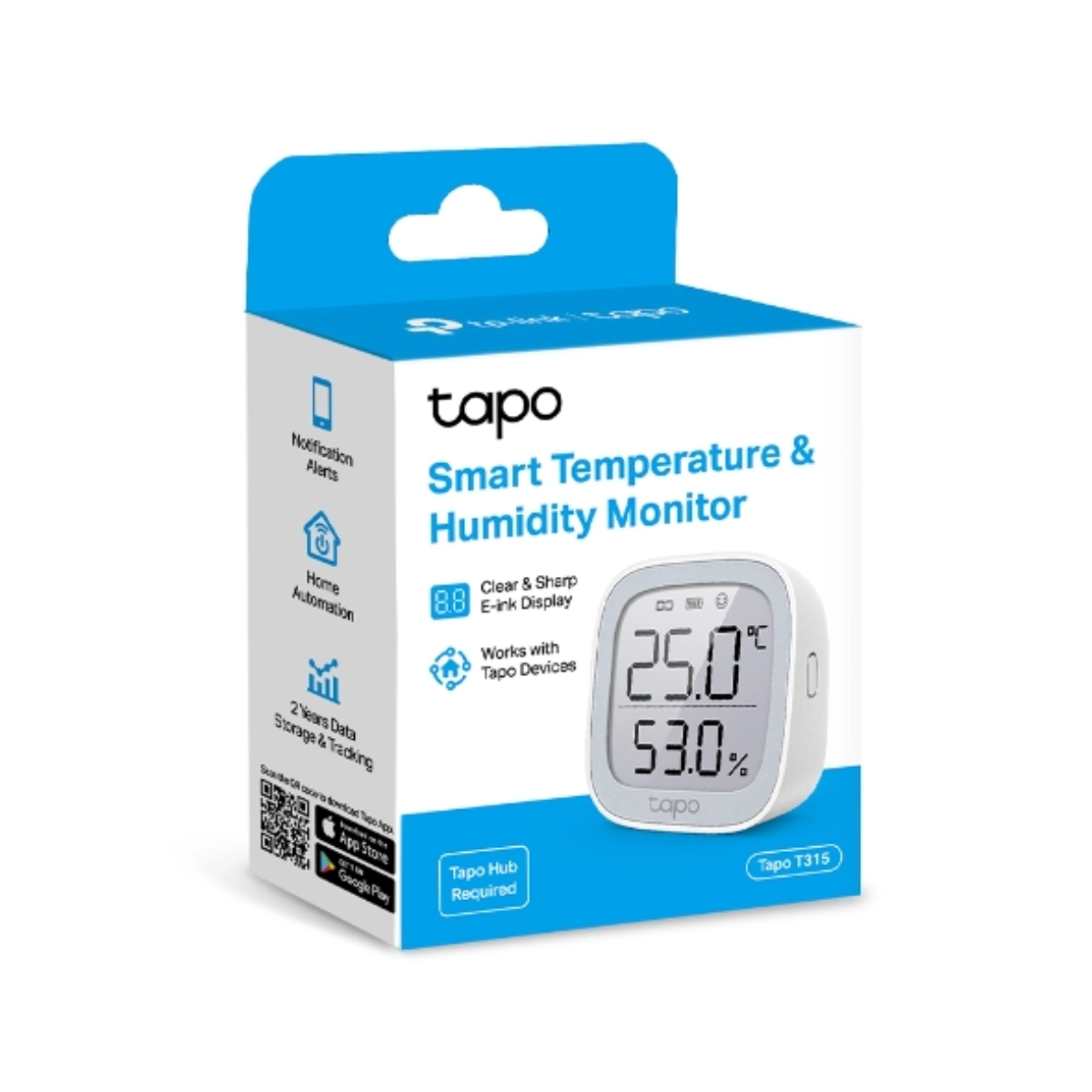 MEDIDOR AMBIENTAL DE TEMPERTURA E UMIDADE INTELIGENTE T315 BRANCO TPLINK 