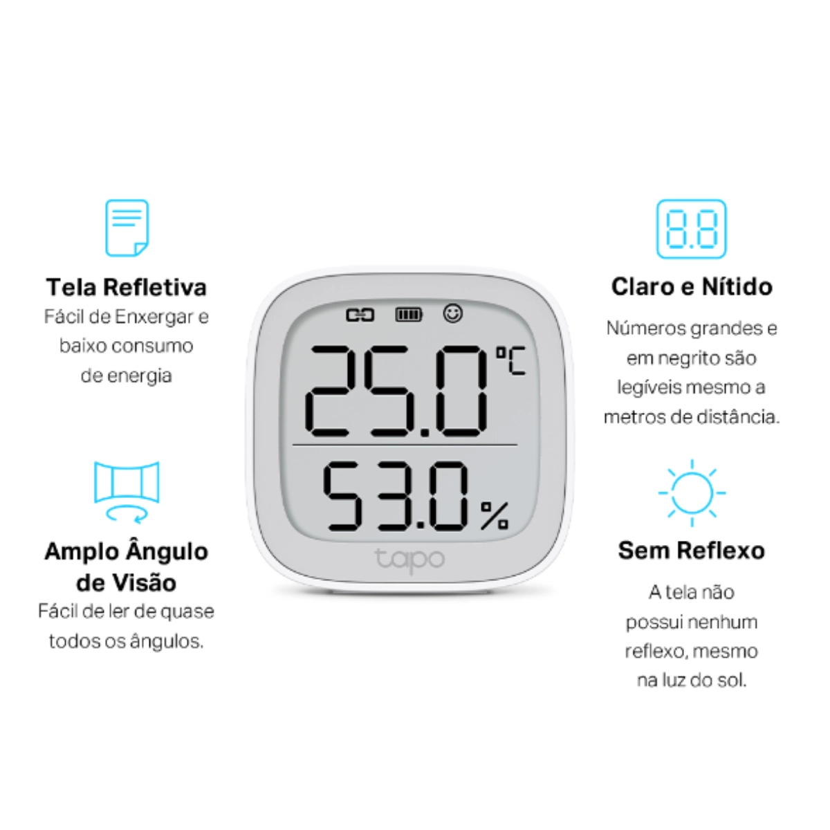 MEDIDOR AMBIENTAL DE TEMPERTURA E UMIDADE INTELIGENTE T315 BRANCO TPLINK 